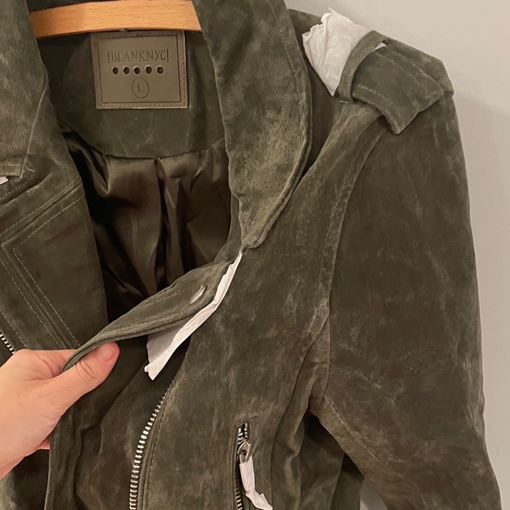 Blank NYC Khaki Suede Moto Jacket - Picture 6 of 8